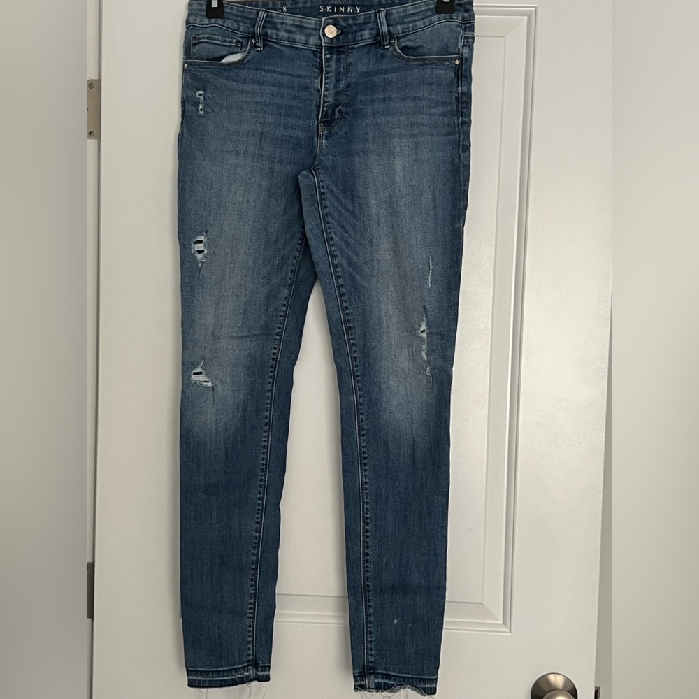 White House Black Market skinny ankle jeans.